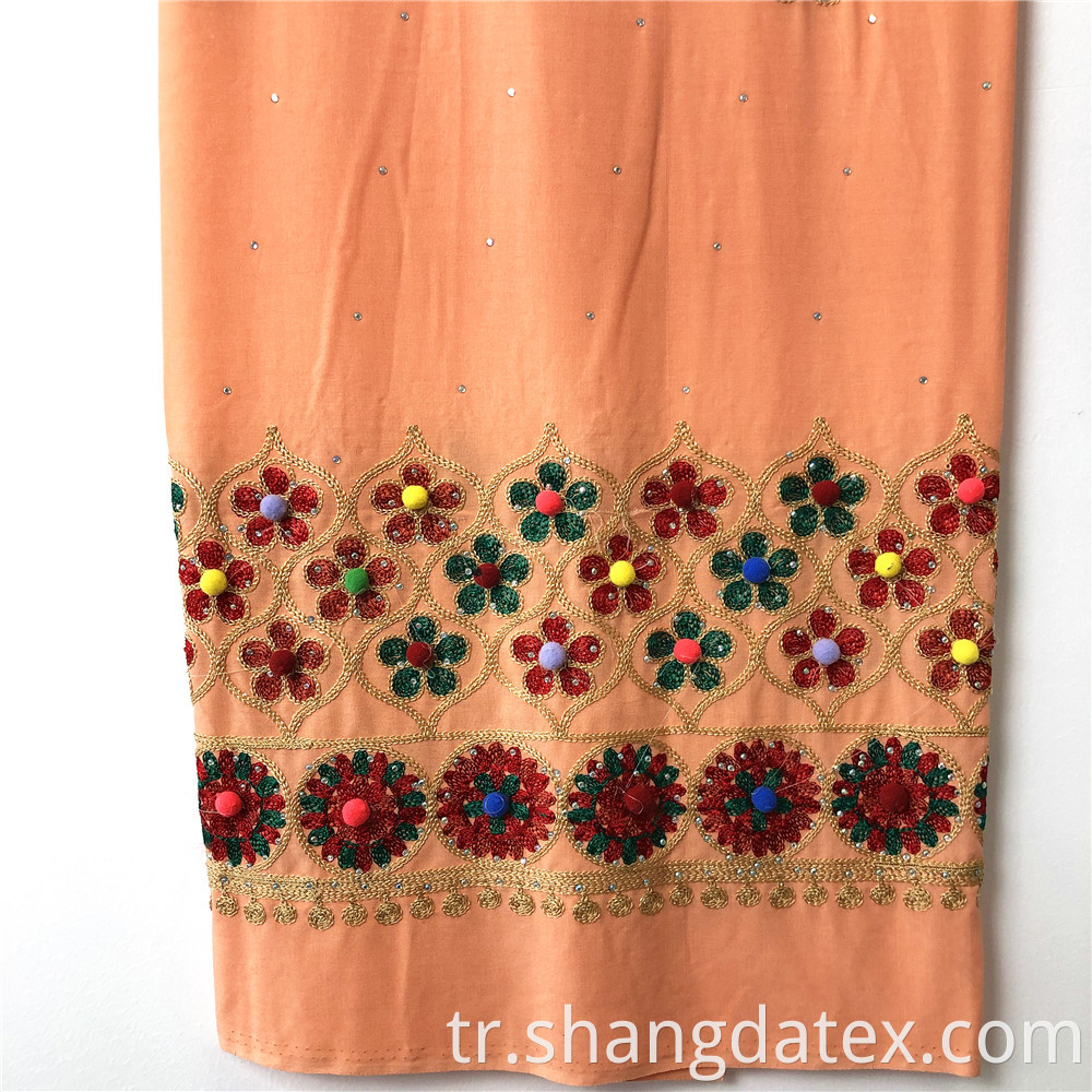 Spun Rayon Plain With Embroidery